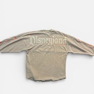 Disneyland Spirit Jersey Pink Velour Floral Sleeve Sweatshirt Womens XS